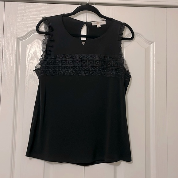 Ladies Rise & Bloom Black Sleeveless Slinky Top, Size Large - Picture 1 of 7